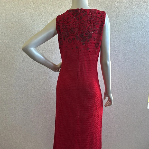 St. John’s Evening Gown Red Rhinestone Dress - Picture 5 of 10